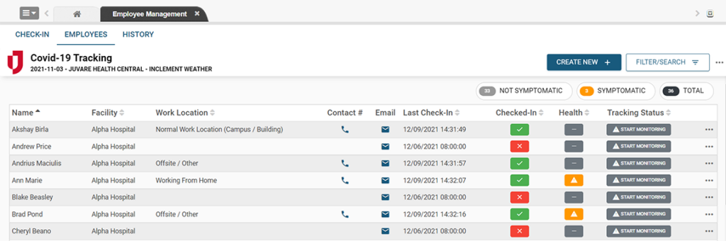 WebEOC Contact Tracing